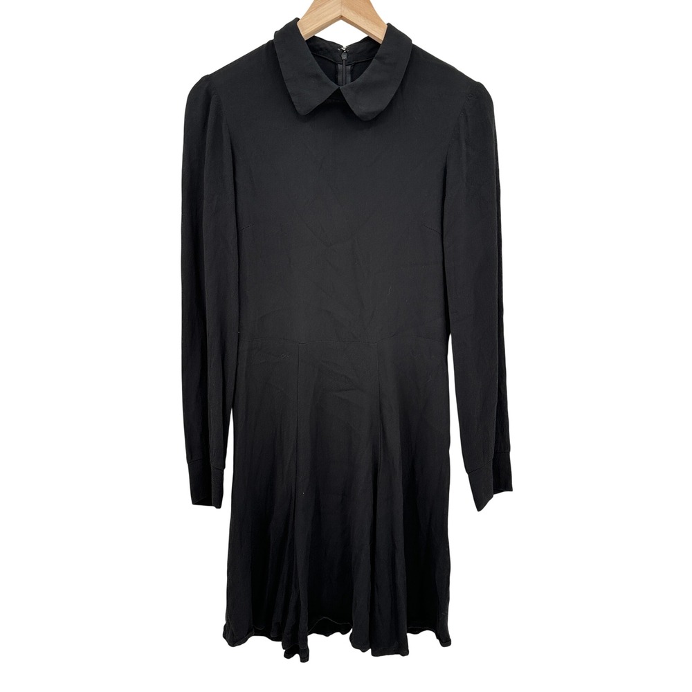 Reformation Black‎ Peter Pan Collar Long Sleeve Mini Dress Women's Medium